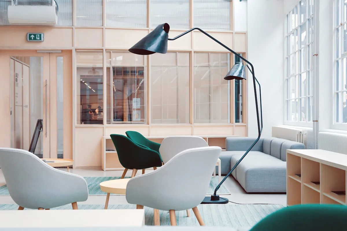Bright modern workspace interior